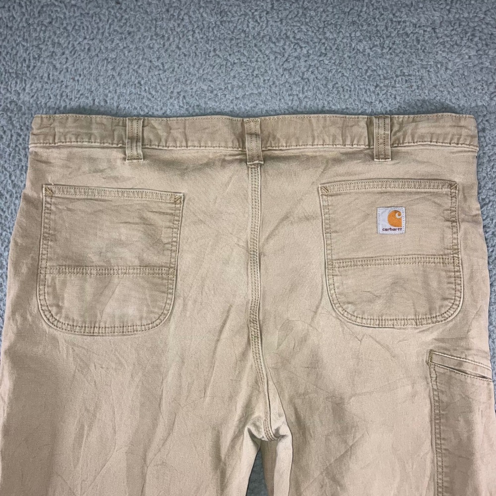Carhartt Work Pants Men 42x30 Tan Relaxed Fit Rugged Flex‎ Canvas Work Outdoor